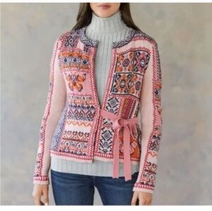 Odd Molly Pink and Orange Patterned Sweater